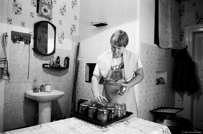 11.Polesian Kitchen in Winter, Putting Lids on the Jars of Duck Meat, Tsjerablichy 2016, 2016342a- (65580020