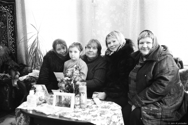 1a.Granny Prosja's Relatives (Daughter Halja in Middle) and Friends on Her 99th Birthday, Tsjerablichy, Jan. 14, 2017, 2017018b-35A (63700035