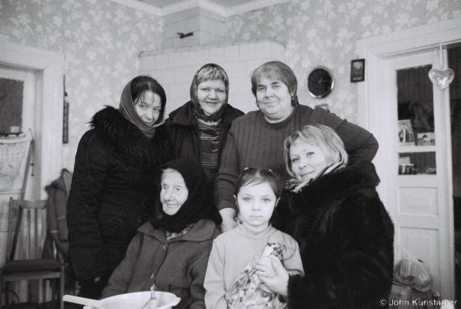 1b.Granny Prosja's Relatives (Daughter Halja Top Row Right) and Friends on Her 99th Birthday, Tsjerablichy, Jan. 14, 2017, 2017022c- (F1140020