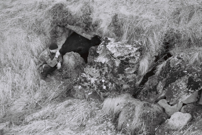 1f.Andrej Matsur by Entrance to German WWI Bunker, between Kabajli and Khodasy 2017, 2017091-03