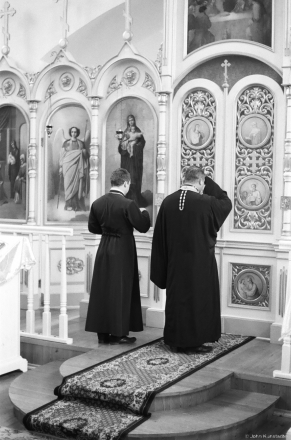 Father Vital' and his Father, Father Aljaksandr, Patronal Feast of the Intercession, Pachapava 2017, 2017246-2A (000461990002